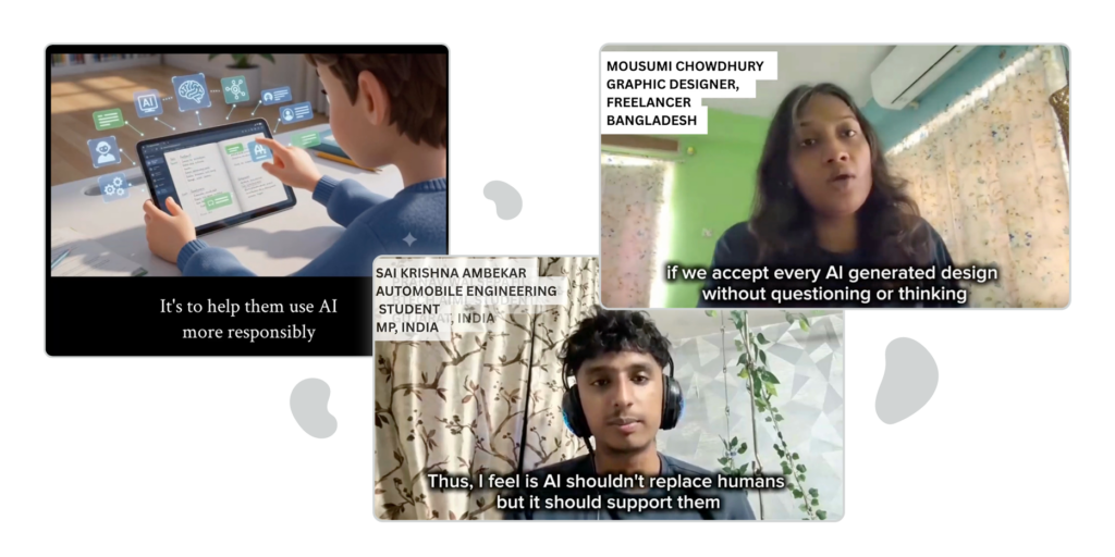 Collage of students under pressure and open discussions